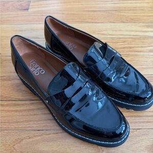 Franco Sarto Women’s Black Patent Leather Penny Loafers